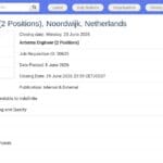 Ingénieur Antennes Spatiales (2 postes) – Noordwijk