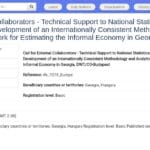 Consultant international – Méthodologie d’estimation de l’économie informelle en Géorgie
