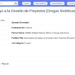 Chargé(e) de Projet Drogues Synthétiques – UNODC Mexique