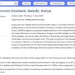 Senior Meetings Services Assistant – UNON Nairobi