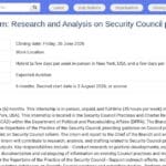 Stagiaire en affaires politiques – Analyse des pratiques du Conseil de sécurité