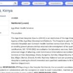 Nutritionniste remplaçant(e) – Hôpital Aga Khan, Kisumu