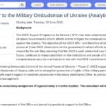 Consultant Analyste – Conseiller de l&rsquo;Ombudsman militaire ukrainien