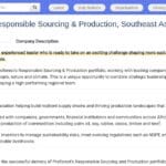 Directeur adjoint Approvisionnement responsable, Asie du Sud-Est