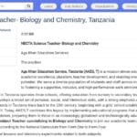 Professeur de Biologie et Chimie – NECTA, Tanzanie