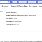 Senior Officer – Support à la Gestion de Projet – Jérusalem-Est