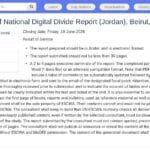 Consultant pour l&rsquo;Élaboration du Rapport National sur la Fracture Numérique (Jordanie)