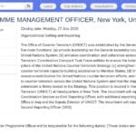 Senior Programme Officer – Lutte antiterroriste (New York)