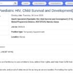 Spécialiste Santé VIH Pédiatrique – Nairobi