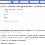 Head of Financial Policies and Methodology Division (Luxembourg)