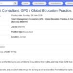 Consultant en gestion des talents – Éducation mondiale (UNICEF)