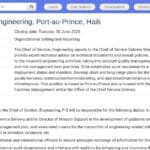 Chef de Section Ingénierie – Port-au-Prince