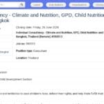 Consultant·e en climat et nutrition, UNICEF Bangkok