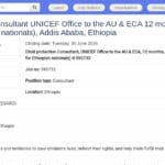 Consultant Protection de l&rsquo;Enfant – UNICEF, Addis-Abeba