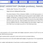 Assistant Finances et Budget – Siège ONU Nairobi
