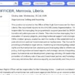 Responsable des droits humains – Transition et justice, Monrovia
