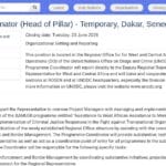 Coordinateur de Programme (Chef de Pilier) – Temporaire, Dakar