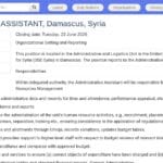 Assistant administratif – Bureau de l’Envoyé spécial pour la Syrie