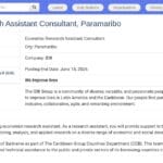 Assistant de Recherche Économique – Suriname