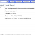 Expert Technique de Projet – Changement Climatique (Home Based)