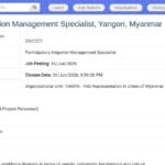 Spécialiste en gestion participative de l&rsquo;irrigation – Myanmar