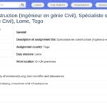 Ingénieur en Génie Civil – Spécialiste Construction (Lomé)