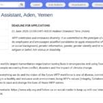 Assistant Stratégique et Spécial – PAM, Aden