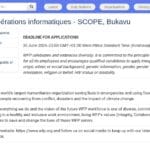 Assistant(e) aux opérations informatiques – SCOPE (Bukavu/Bunia)