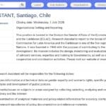 Assistant·e de Recherche – Division Genre, CEPALC, Santiago