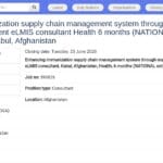 Consultant eLMIS et Gestion des Vaccins – UNICEF Afghanistan