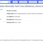 Senior Urban Specialist – Informality Task Force (Retainer)