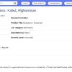 Operations Associate (VCEP/PVEP) – Kaboul, Afghanistan