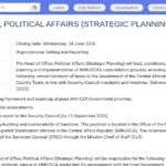 Responsable du Bureau des Affaires Politiques (Planification Stratégique)