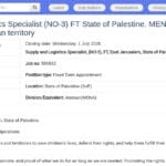 Spécialiste Supply Chain & Logistique (NO-3) – UNICEF Palestine