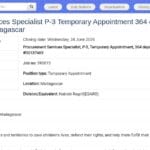 Spécialiste en services d&rsquo;approvisionnement (P-3) – Madagascar