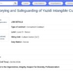 Consultant senior – inventaire du patrimoine culturel immatériel yazidi