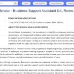 Assistant Support Administratif – Accélérateur Repas Scolaires (G4, Rome)