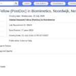 Chercheur postdoctoral en biomimétique spatiale