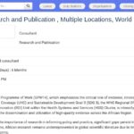 Consultant Recherche et Publication – OMS AFRO