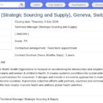 Technical Manager – Strategic Sourcing & Supply (Geneva)