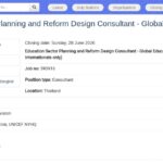 Consultant en planification et réforme de l&rsquo;éducation