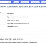 Consultant national – Écosystèmes dépendants des eaux souterraines