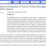Consultant international pour l&rsquo;évaluation des mécanismes de contrôle de la police au Kosovo