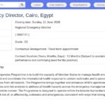 Directeur régional des urgences – Le Caire