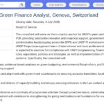 Analyste Finance Verte – Laos (UNEP, Genève)