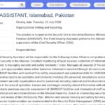 Assistant Sécurité Terrain – UNMOGIP (Islamabad)
