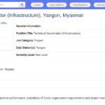Coordinateur Technique Infrastructure (Myanmar)