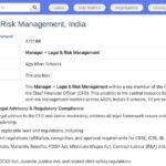 Manager Juridique et Gestion des Risques – Inde