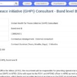 Consultant Santé pour la Paix (GHPI) – AFRO