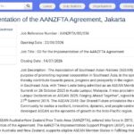 Senior Officer – Mise en œuvre de l’AANZFTA